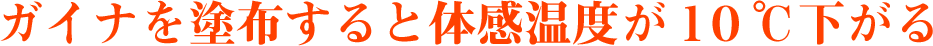 ガイナを塗布すると体感温度が10℃下がる